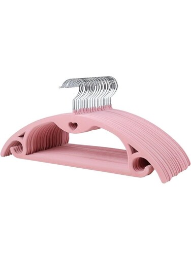 Velvet Hangers With Cascade Hole, Non-Slip Rounded Clothes Hangers, Sturdy Felt Hangers, Space-Saving Suit Hangers For Sweaters, Pants, Dresses, Skirts, Coats (Pink, 50 Pack)
