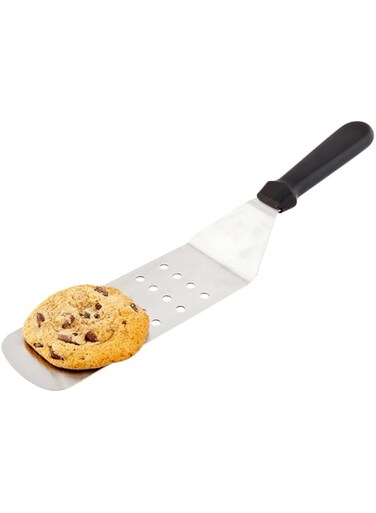 Perforated Turner, Grill Turner, Griddle Spatula, Cooking Utensil - 10'' Blade - Stainless Steel - Commercial Grade - Plastic Handle - 1ct Box - Met Lux - Restaurantware