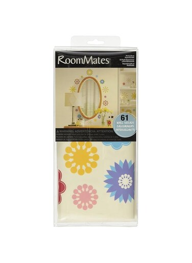 Roommates Graphic Flowers Peel &amp; Stick Wall Decal, Multi-Colour, Rmk1170Scs