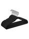 Velvet Hangers, Pack 30 Coat Hangers for Clothes, Non-Slip, with Shoulder Notches, Trouser Bar, 360&Acirc;&deg; Swivel Hook, Space-Saving, 0.6 cm Thick, 43 cm Long, Black CRF029B03