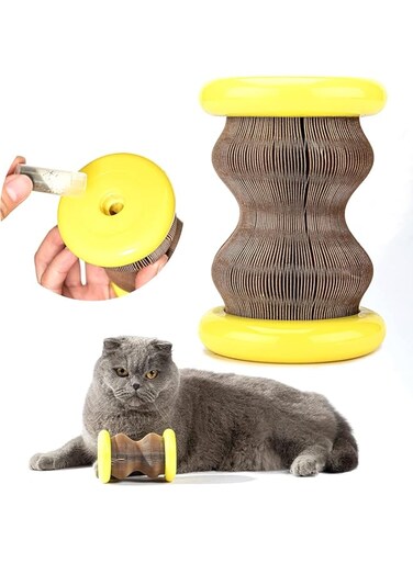 SYOSI Refillable Scratcher Toy for Cats, Interactive Kitty's Faithful Playmate, Reduce Obesity and Loneliness
