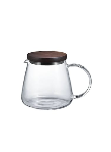 Coffee Server Walnut 600ml &acirc;&euro;&ldquo; Heat-Resistant Glass Coffee Carafe with Walnut Wood Lid