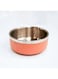 Saluki Stainless Steel Double Wall Dog Bowls, 350 ml Capacity, Peach
