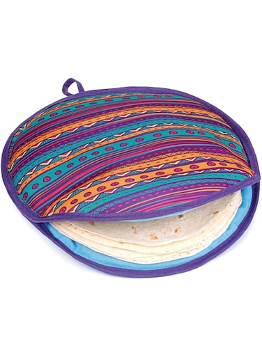 PixiPy Tortilla Warmer 12 Inch Insulated Cloth Food Warmer - Microwavable Fabric Pouch to Keep Tortillas Soft and Warm for up to One Hour