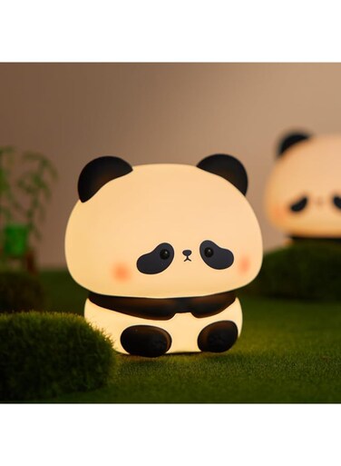 OBABO Cute Panda Night Light, LED Squishy Novelty Animal Night Lamp, Food Grade Silicone 3 Level Dimmable Breastfeeding Nursery Nightlight for Room Decor, Cute Gifts Stuff for Boys Girls (Style1)