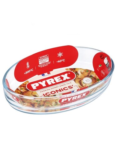 Pyrex Essentials Multipurpose Oval Roaster 4L, 39x27cm &ndash; Durable &amp; Versatile Cooking Solution Clear