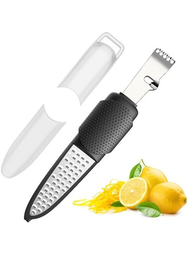 Citrus Orange Zester and Grater Tool, Cheese Grater &amp; Vegetable Grater for Lime, Garlic, Ginger, Chocolate, Fruits