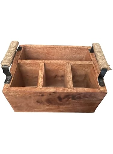 Acewood wooden handmade Cutlery Holder/Table Top wooden Spoon holder (8x6x4) Inches