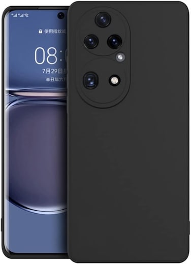 Muzz Case for Huawei P50, Camera Protection Ultra Slim Soft TPU Silicone Matte Shockproof Bumper Cover for Huawei P50 6.5" - Black