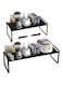 Forthcan Expandable Countertop Organizer Shelf Movable Multifunctional Kitchen Shelf Spice Rack Cabinet Pantry Shelf Under Sink storage Organizer (9Inches, Black)