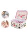 Tea Set for Little Girls, Pink Tin Tea Party Set for Toddlers Afternoon Tea Time Playset with Metal Teapots Tea Cups Play Dishes Princess Toys with Carry Case, Kids Kitchen Dress Up Play Tea Set