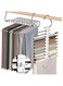 Aokraty 2 Pack Upgrade 9 Layers Pants Hangers, Non Slip Stainless Steel Multifunctional Pants Rack S-Type Clothes Pant Closet Hanger Organizer with Hooks for Pants Jeans Trousers Skirts (Black)
