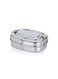 Stainless Steel Tiffin Lunch Box Rectangle 2 Compartments and Locking Clip Medium