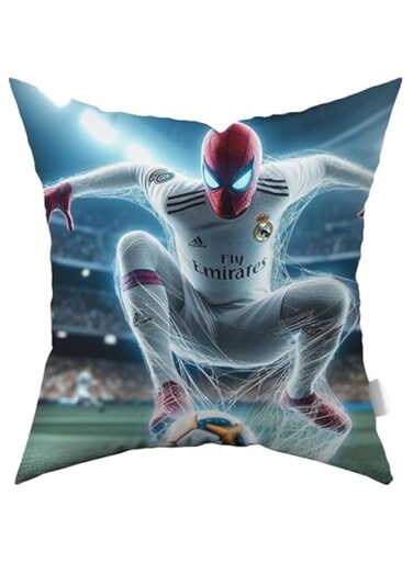 Clevercraft Homes PLWCH690 Real Madrid Spiderman Print Outdoor Waterproof Pillow Cover, 45 cm x 45 cm Size