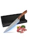 Damascus Kitchen Knife With Extremely Sharp Blade, 8 inches, and Exquisite Bronze Brushed Fish Belly Handle, Suitable for Home Kitchens, Professional Kitchens, And Restaurants.