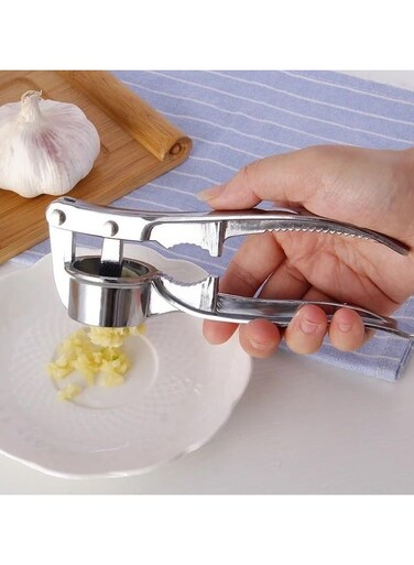 Professional Kitchen 3 In 1 Garlic Press Nutcracker Garlic Mincer Crusher Multipurpose Heavy Duty Presser Chopper Cracker Easy Clean Durable Kitchen Aid Tools