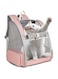 CENXI Cat Carrier Bag, Pet Carrier Backpack with Pet feeding bowl, Cat Carrying Backpack for Medium Small Dog, Cat, Bunny, Ventilated Mesh Dog Travel Backpack for Outdoor Use (Pink)