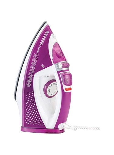 BLACK+DECKER 2400W Steam Iron with Auto Shutoff and Ceramic Soleplate Magenta X2450-B5