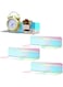 Weysat Floating Shelves for Wall 9 Inch Acrylic Small Wall Hanging Shelves Adhesive Screwless Display Holder with Cable Clips and Stickers for Bathroom Bedroom Office(Iridescent,4 Pcs)