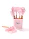 13 Pcs Silicone Cooking Utensil Set, Spatulas Nonstick Heat Resistant Cookware Set, Wooden Handle with Storage Bucket Pink
