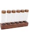 BROLEO Coffee Bean Storage Tubes Single Dose, 6PCS or 12PCS Coffee Bean Cellar, Dosing Glass Vials with Lids, Wooden Display Stand and Funnel, Airtight Sealed Glass Canister Jars Tubes