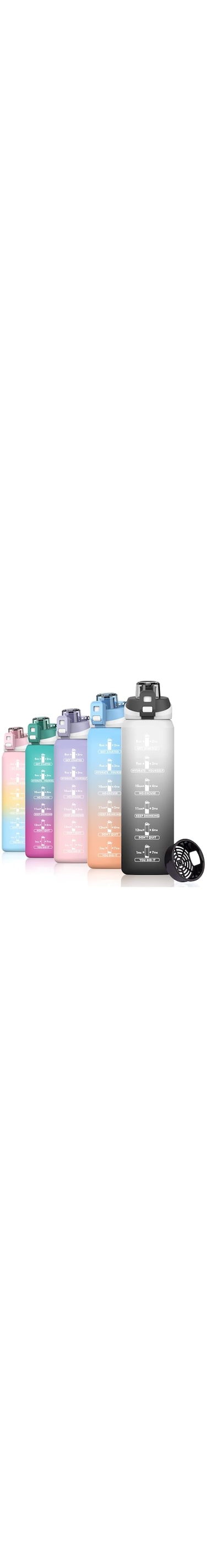 S2C Motivational Water Bottle 1l Water Bottle for Kids School Water Bottles With Straw Leak Proof Water Bottle With Time Marker For Sport, School, Gym, Office (GRADIENT GREY)