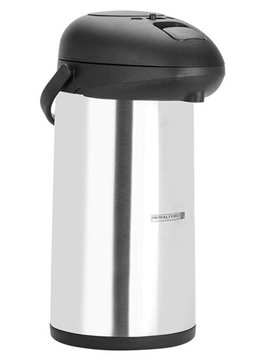 3L Airpot Flask With Double Vacuum Insulation 14 Hours Hot &amp; 20 Hours Cold Silver/Black