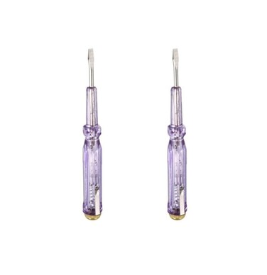 2 Pieces DCY-ANG63 Voltage Tester Screwdriver 100-250V 3mm Flat Head