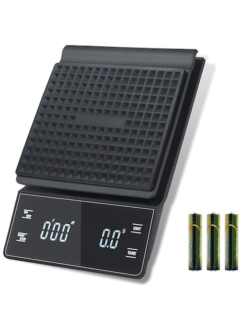 KASTWAVE High Precision Digital Coffee Scale with Timer, 3kg/0.1g, Perfect for Drip Espresso, Backlit LED Display, Batteries Included, Ideal Kitchen Tool for Coffee Lovers