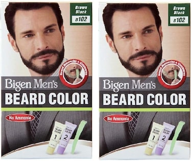 Bigen Beard Colour B102 - Dark Brown   Pack of 2   No Ammonia Formula with Aloe &amp; Olive Oil