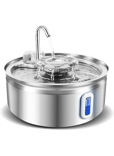 Beauenty Stainless Steel Cat Water Fountain, 3.2L Automatic Cat Fountain with Quiet Pump, Dishwasher Safe Design, 4-Stage Automatic Filtration Drinking Fountain for Pets (Fountain)