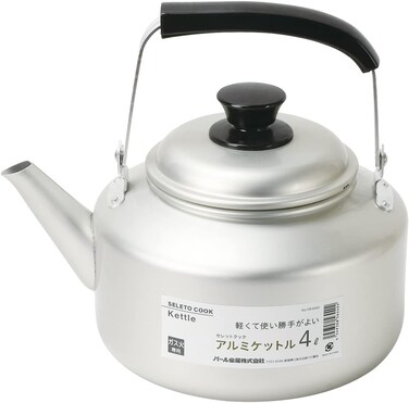Pearl Metal HB-6440 Aluminum Kettle 4L (1.1 gal) &ndash; Compatible with Gas Stoves