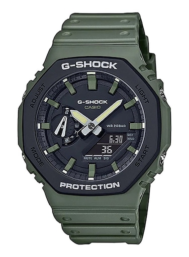 Octagon Shape Resin Band Analog &amp; Digital Wrist Watch 49 mm - Green - GA-2110SU-3ADR