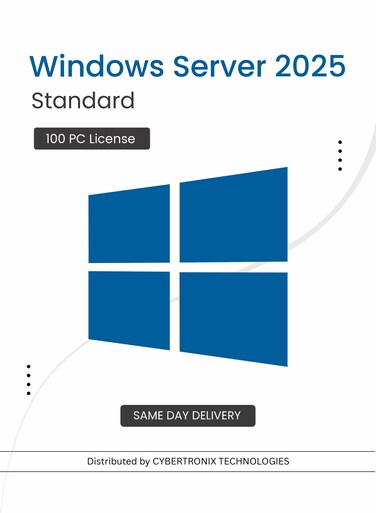 Microsoft Windows Server 2025 Standard   100 PC License   Digital License   SAME DAY DELIVERY