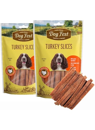 Dog Fest FARM FRESH TREATS &amp; CHEWS TURKEY SLICES FOR ADULT
