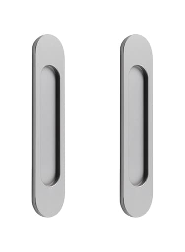 MAKINGTEC Self-Stick Oval Sliding Door Pulls, 2pcs Matte Gray Aluminum Alloy Flush Pull Punch-Free Handle for Sliding Barn Door Windows Cabinets/18cm