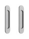 MAKINGTEC Self-Stick Oval Sliding Door Pulls, 2pcs Matte Gray Aluminum Alloy Flush Pull Punch-Free Handle for Sliding Barn Door Windows Cabinets/18cm