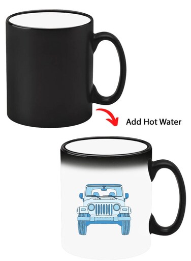 Color Changing Heat Sensitive Ceramic Mug, Image Revealed When HOT Liquid is Added! Jeep