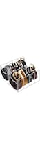 Hlimior Belt Organizer, Acrylic 8 Compartments Belt Container Storage Holder, Acrylic Belt Display Storage Box, Clear Belt Display Case for Closet Tie and Bow Tie Watch Jewelry Bracelets Ring