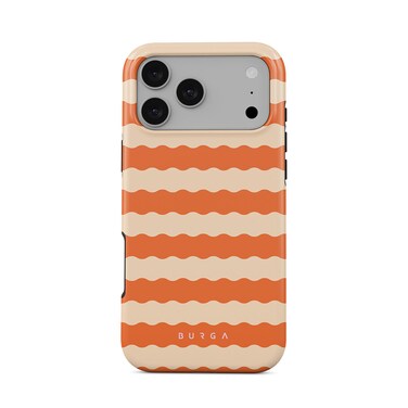 جراب Burga iPhone 17 Pro Papaya Premium متوافق مع غلاف صلب مزدوج الطبقات هجين + حماية من السيليكون - غطاء محمول مقاوم للخدش والصدمات