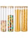 Glass Storage Jar with Bamboo Lids,Glass Airtight Canisters sets,Spice Jar, Pantry Organization and Storage Containers Ideal for Sugar, Coffee, Cookie, Candy,Cereals (2200ml/77.4 oz, Set of 4)
