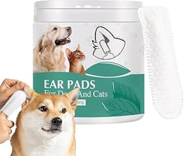 FDTY Dog Ear Wipes - 100pcs Finger Pads   Stop Itching - Remove Dirt, Wax &amp; Clean Dirty Ears Easily   Dog Ear Cleaning Finger Wipes For Easy Cleaning Of Dogs Ears（2 box ）