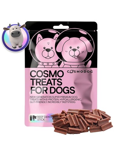 COSMODOG Dog Treats With Beef dental stick 100g E-Protein Hypoallergenic Dog Food For Puppies and Small Bread