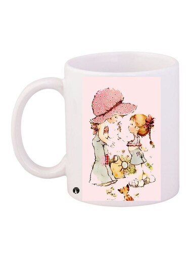 Printed Coffee Mug White/Pink/Brown