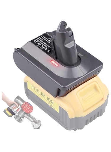 BTRUI for Dyson V6 Battery Adapter for Dewalt 18V/20V Battery Convert to for Dyson V6 DC58 DC59 DC61 DC62 SV04 SV09 Vacuum Converter (DW20V6 Adapter only)