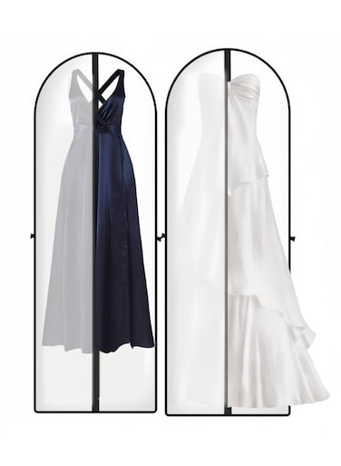 PCS Garment Bags for Closet Storage and Travel with Zipper Pocket, Heavy Duty Waterproof Hanging Suit Bag with Handles for Suits, Coats, Jackets, Shirts (60*180CM-WHT)