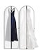 PCS Garment Bags for Closet Storage and Travel with Zipper Pocket, Heavy Duty Waterproof Hanging Suit Bag with Handles for Suits, Coats, Jackets, Shirts (60*180CM-WHT)