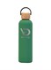 Insulated Water Bottle 750ml Leak Proof Thermos Water Bottle With Bamboo Lid And Silicon Ring Reusable Insulated Stainless Steel Water Bottle Mate Green