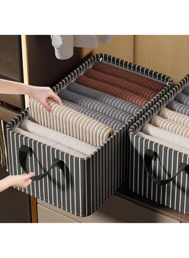 Large Capacity Wardrobe Organizers and Storage, Closet Storage Drawer Organizer, Foldable Wardrobe Clothes Organizer Boxes Storage with Metal Frames, Closet Storage Bins for Organizing Clothes Toys