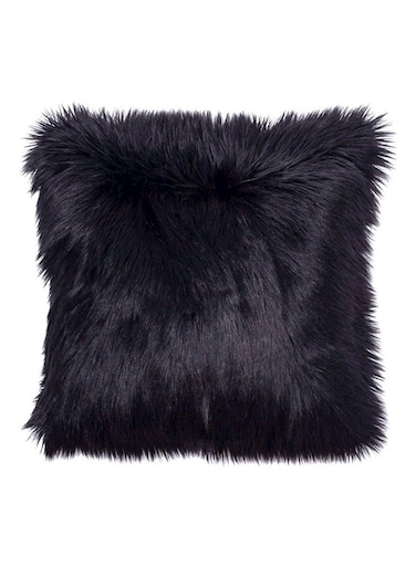 Fur Cushion With Filling Polyester Black 40x40centimeter